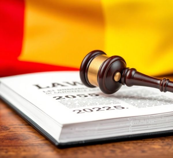 Ciocan de judecată pe o carte de drept.
